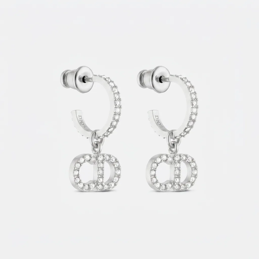 Dahlia Crystallised Earrings (gold & silver)
