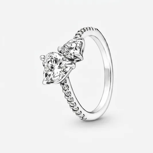 Double Heart Ring (Silver)