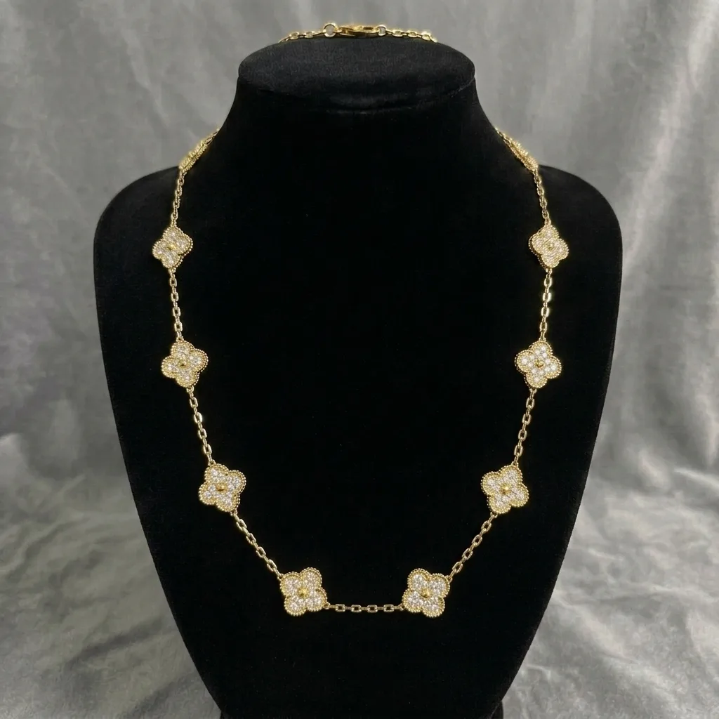 Multi Clover Gold VC Necklace