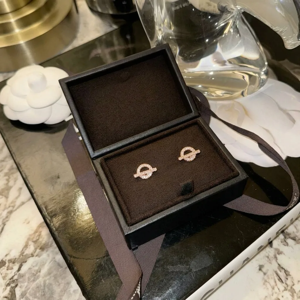 Classy Hemes Mini Diamanté Earrings