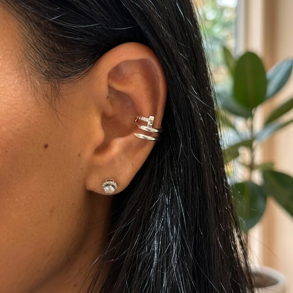 Ear Nail Cuff in Gold or White Gold