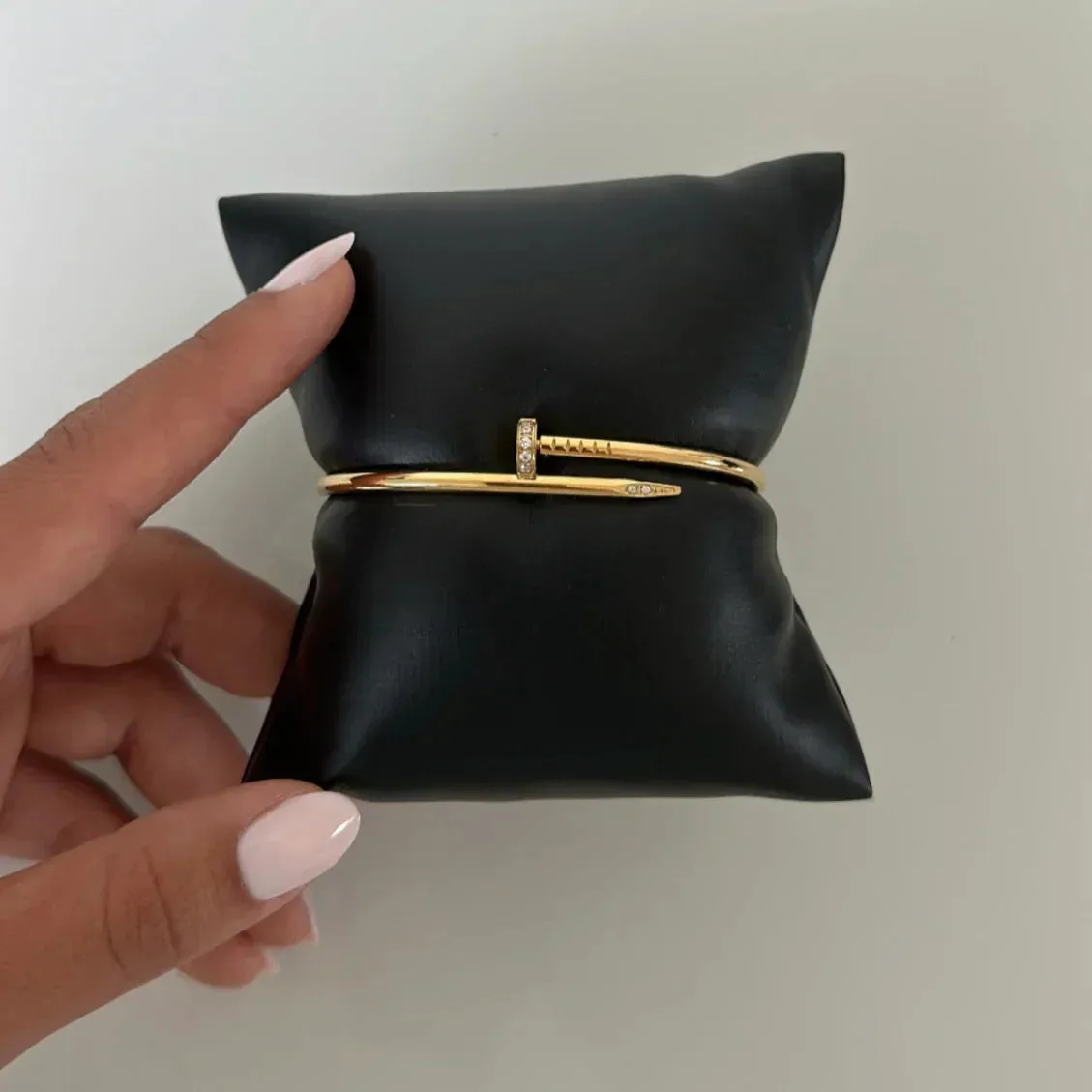 Rhinestone Nail Bracelet (fine) (in silver & gold)