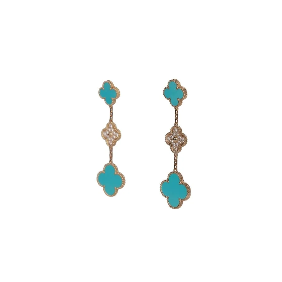 Blue Diamante Drop Earrings