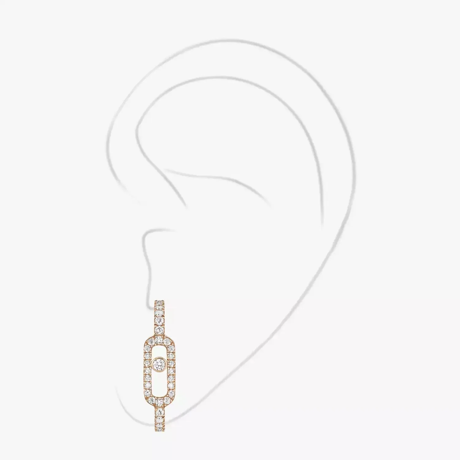 Mollyanne Single Diamanté Earring (in gold & silver & rose gold)
