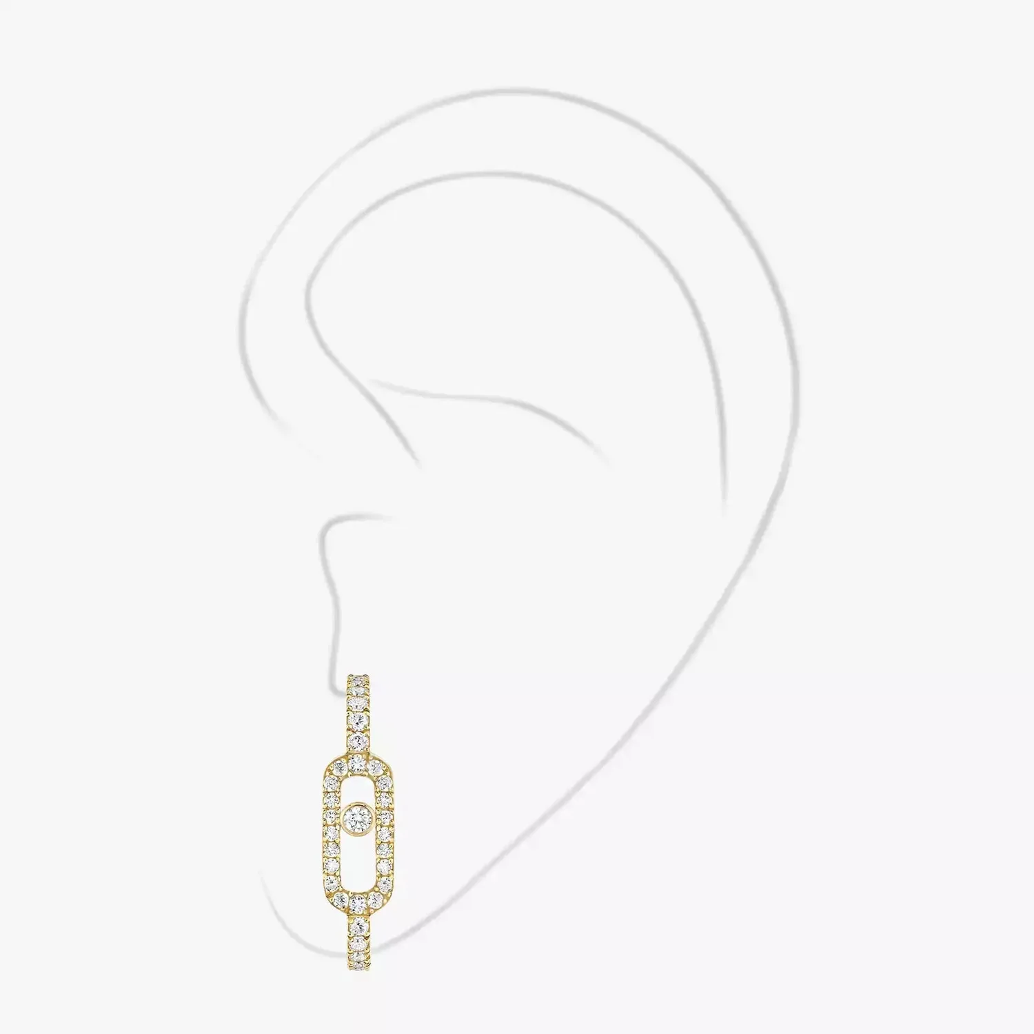 Mollyanne Single Diamanté Earring (in gold & silver & rose gold)