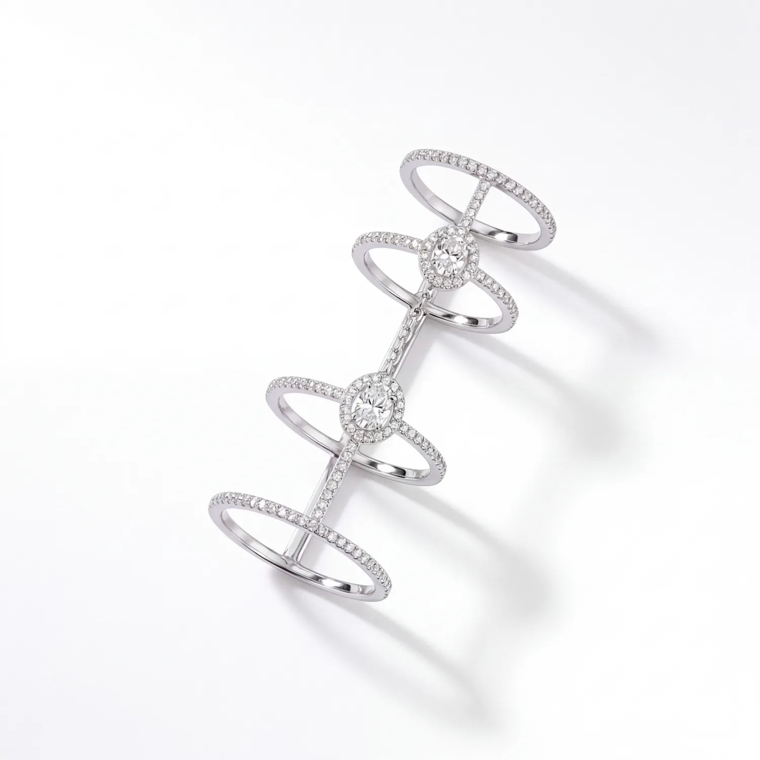Tia Dangling Layering Chain Diamanté Ring