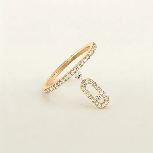 Chaira Dangling Ring Diamanté (gold & silver)