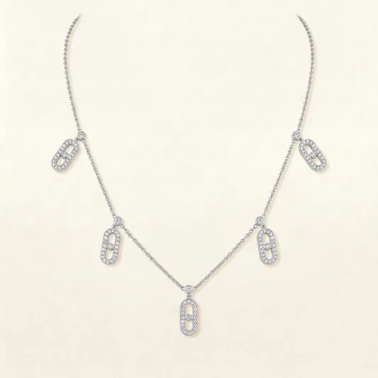 Molly Diamanté White Gold Necklace