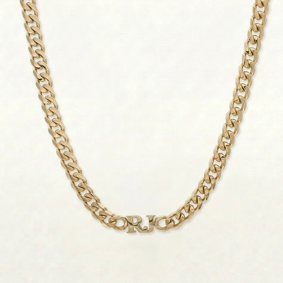 Cuban Initial Choker Necklace
