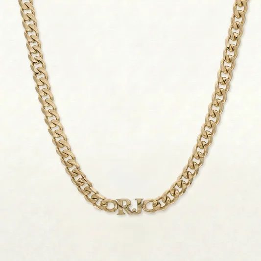 Cuban Initial Choker Necklace