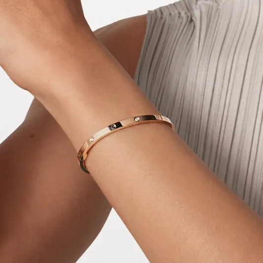 Allana C Half diamanté bracelet (fine) (all colours)
