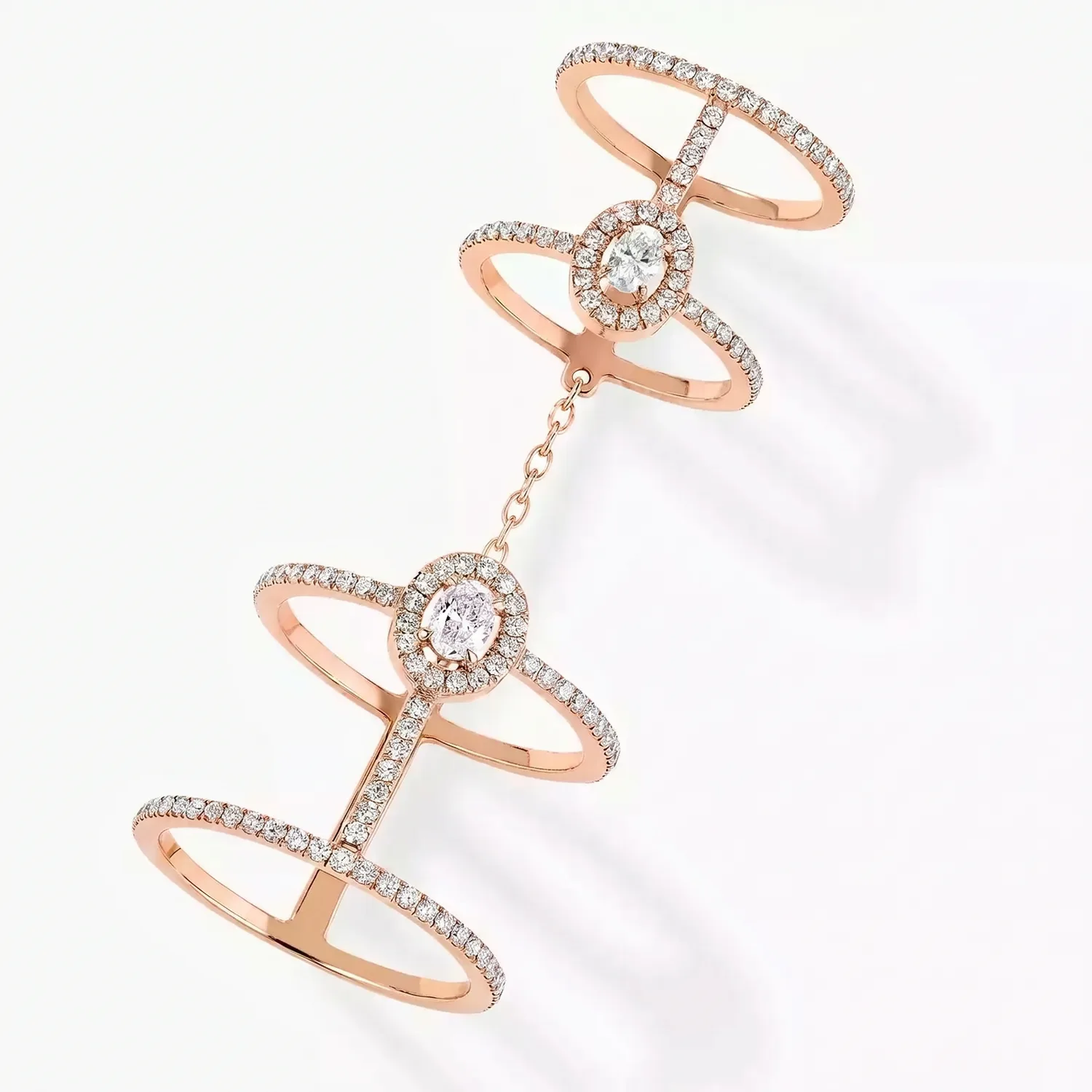 Tia Dangling Layering Chain Diamanté Ring