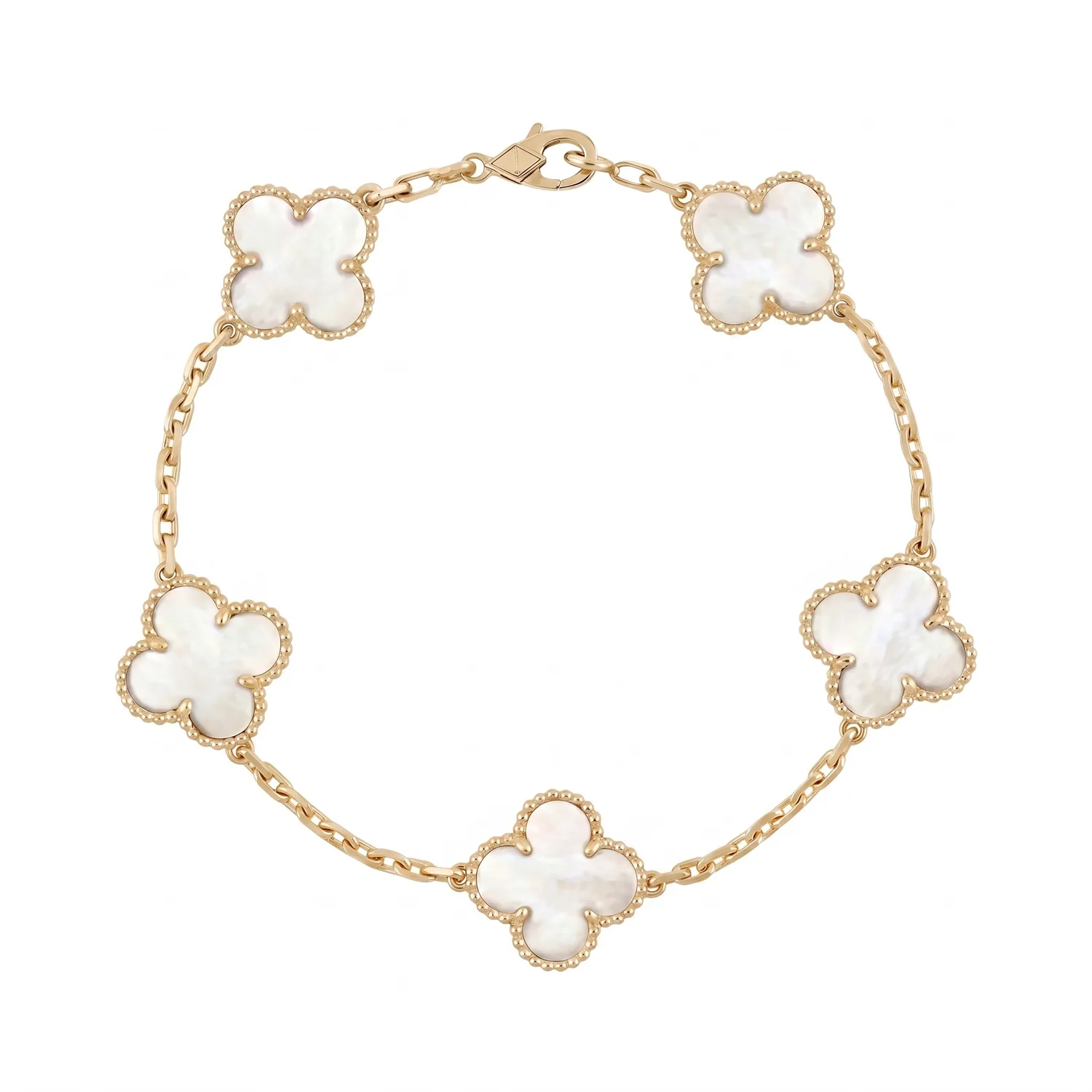 Pearl White Lindsay Bracelet (diamanté & plain)