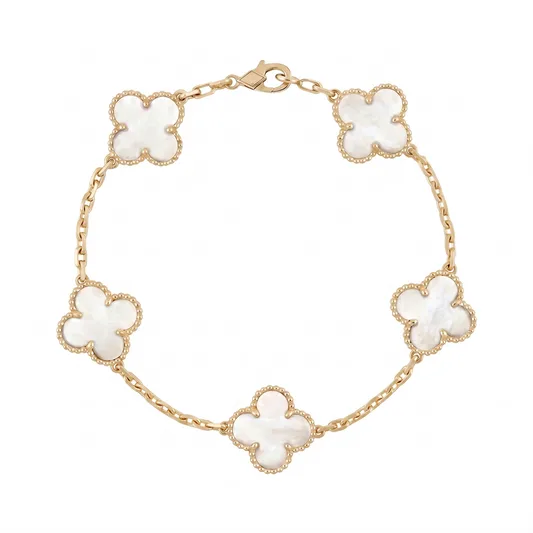 Pearl White Lindsay Bracelet (diamanté & plain)