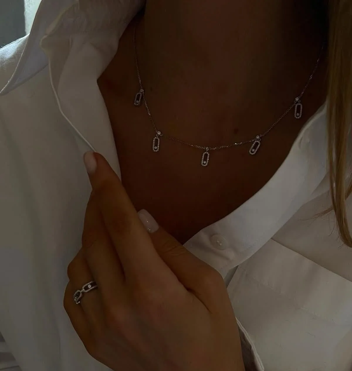 Molly Diamanté White Gold Necklace
