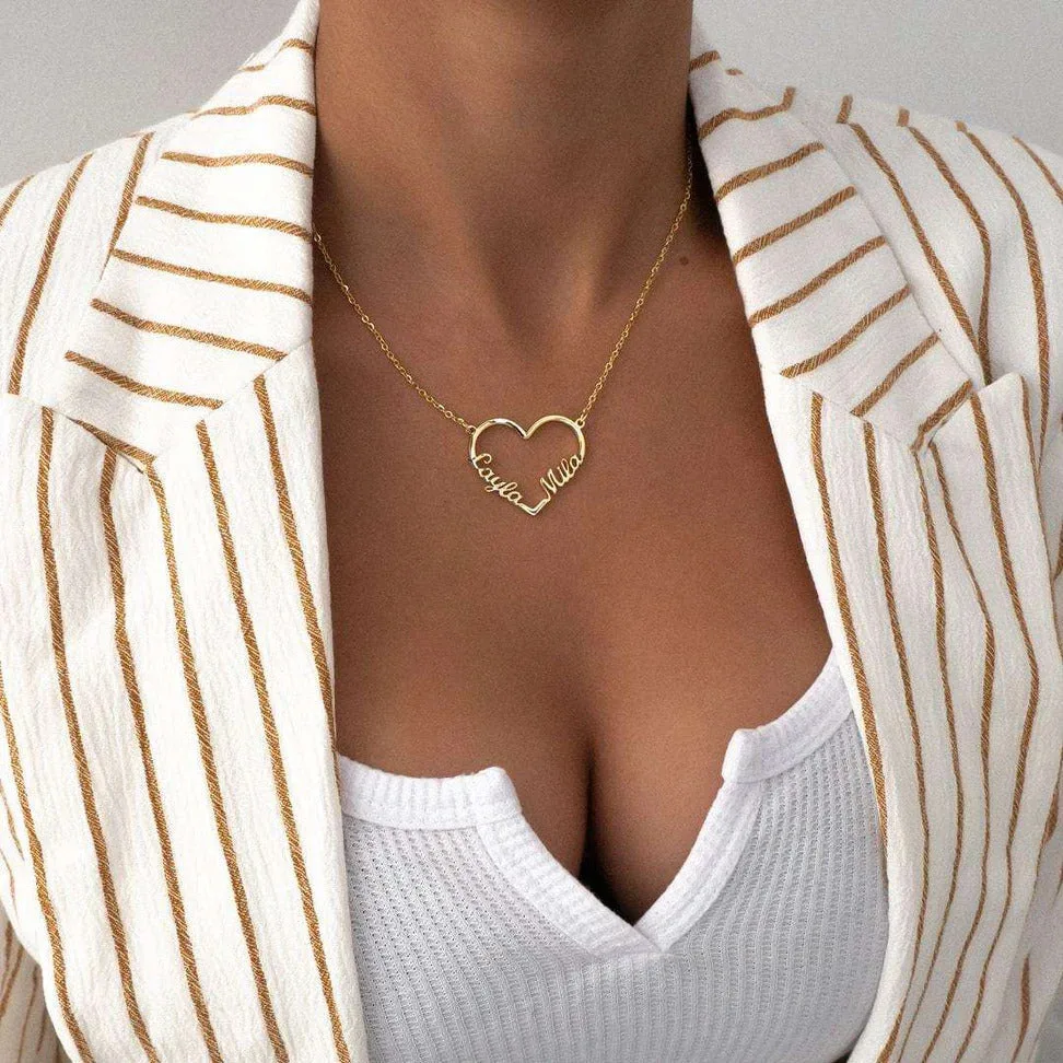 Heart Double Name Necklace