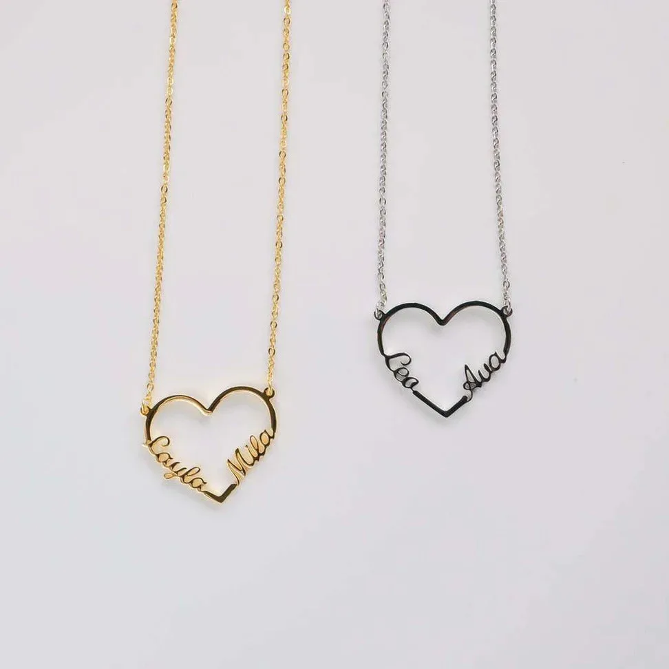 Heart Double Name Necklace