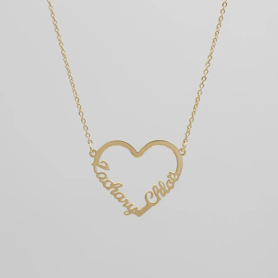 Heart Double Name Necklace