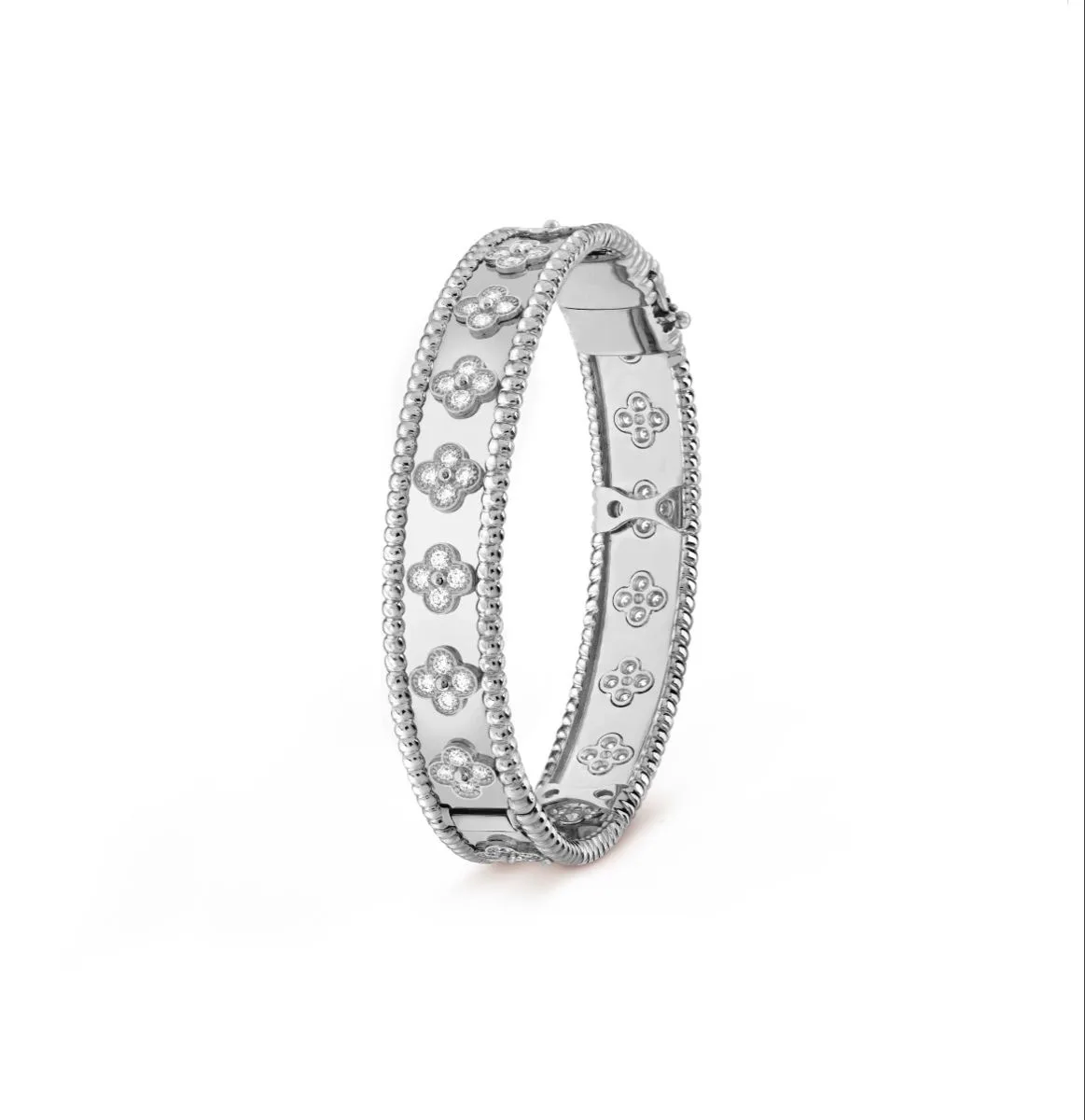 Lindsay Floral Bangle in white gold