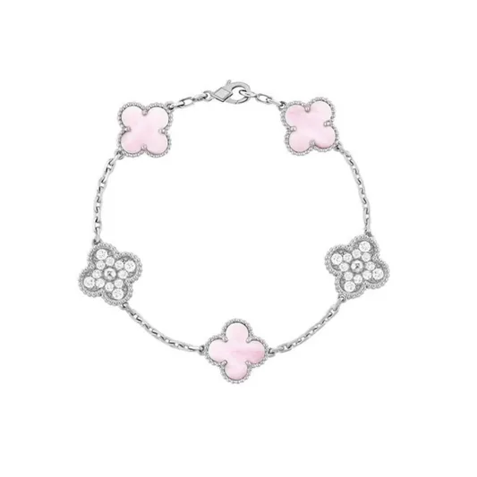 Silver Pink Diamanté Lindsay Bracelet